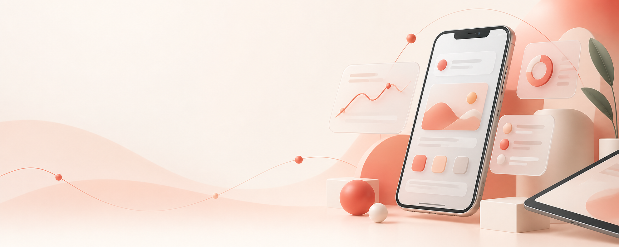 Abstract illustration of mobile products