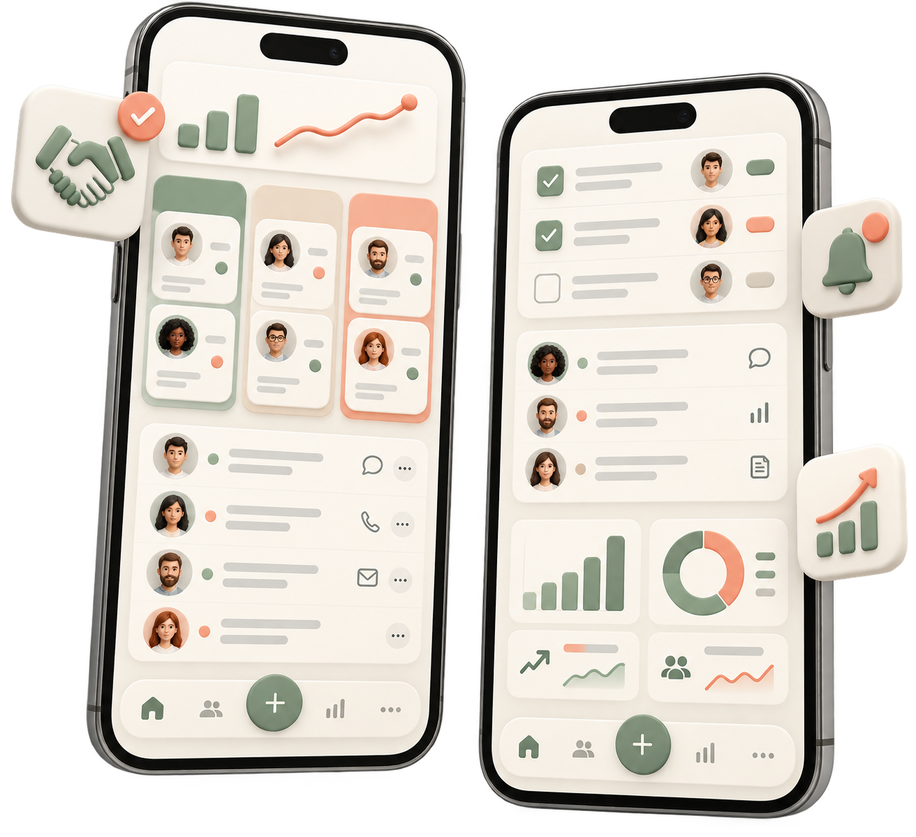 Corporate mobile app and CRM with clients, tasks, and reports