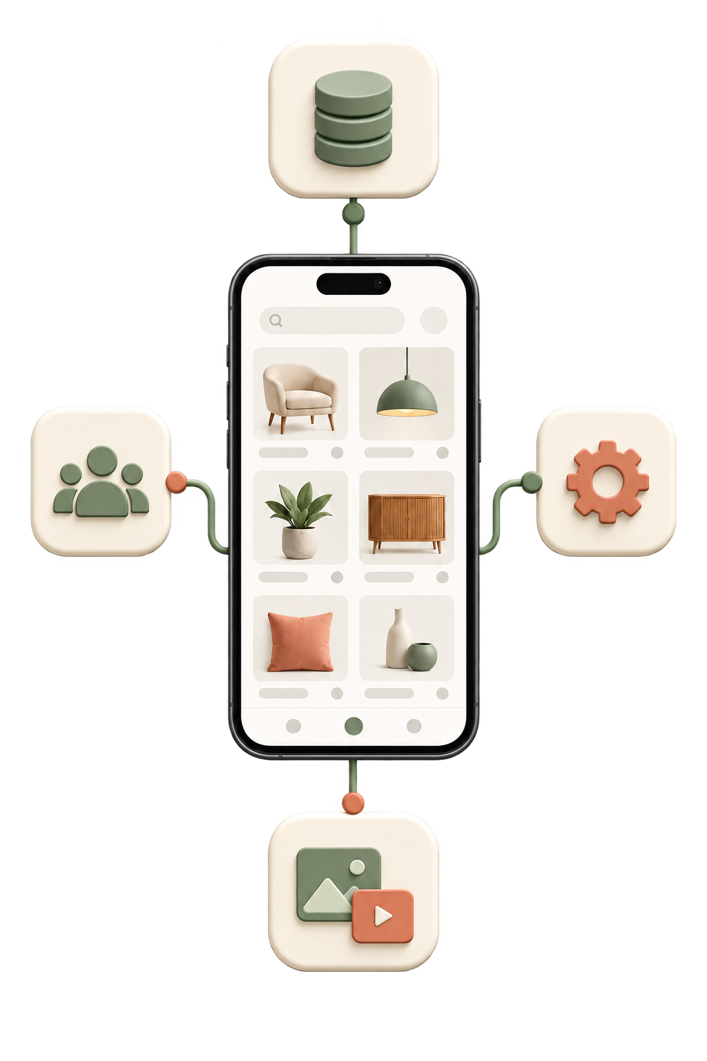 Mobile product catalogue connected to a range management system